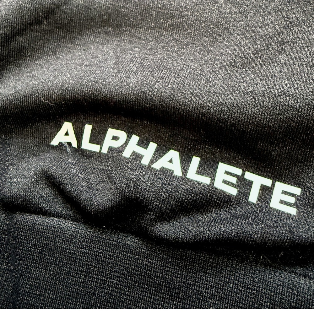 Alphalete Womens Black High Neck Seamless Ribbed Athletic Crop Top Size Small - Picture 5 of 9